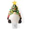 Casafield Ceramic Holiday Night Light - Vintage Decorative Night Light with Bulbs and Star Topper